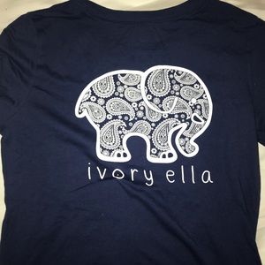 Ivory Ella Navy Paisley Pocket Tee